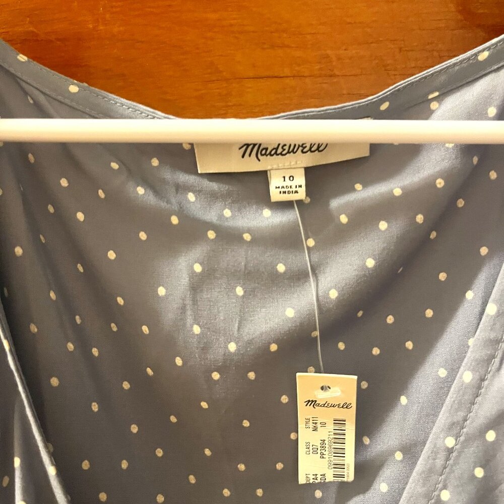 Madewell Light Blue polka dot dress size 10 - Picture 2 of 3